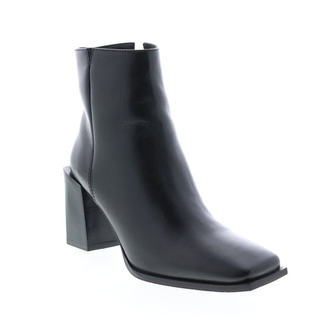 Aquatalia Emilee Calf 34L3540-BLK Womens Black Leather Zipper Ankle & Booties Boots