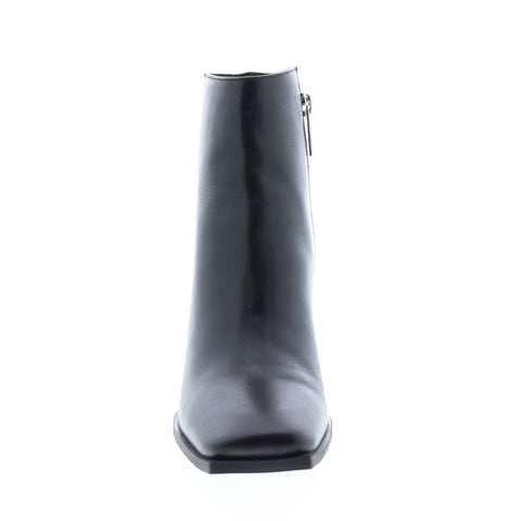 Aquatalia Emilee Calf 34L3540-BLK Womens Black Leather Zipper Ankle & Booties Boots