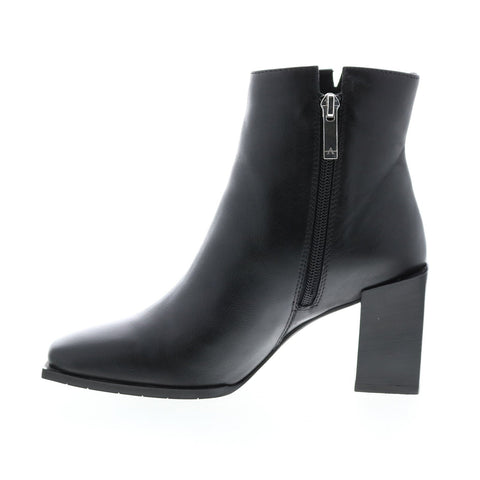 Aquatalia Emilee Calf 34L3540-BLK Womens Black Leather Zipper Ankle & Booties Boots