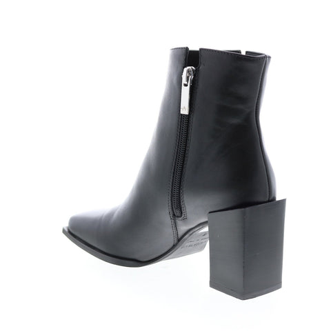 Aquatalia Emilee Calf 34L3540-BLK Womens Black Leather Zipper Ankle & Booties Boots