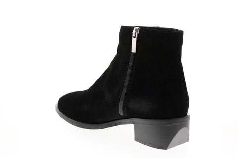 Aquatalia Faelynn Suede Studs 34L3542-BLK Womens Black Suede Zipper Ankle & Booties Boots