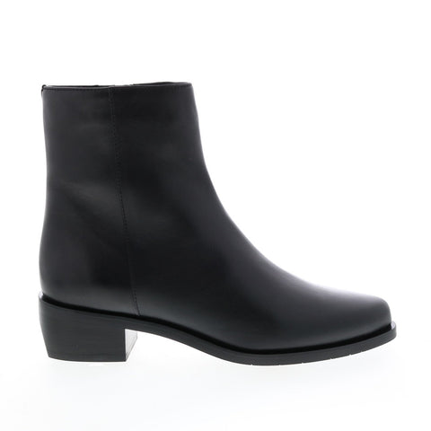Aquatalia Gwenyth Calf 34L3560-BLK Womens Black Leather Zipper Ankle & Booties Boots