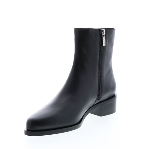 Aquatalia Gwenyth Calf 34L3560-BLK Womens Black Leather Zipper Ankle & Booties Boots