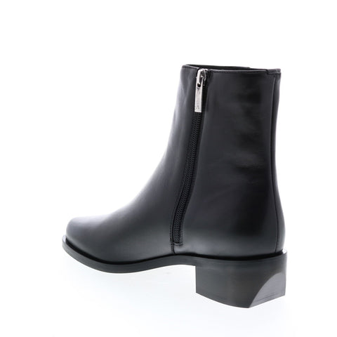 Aquatalia Gwenyth Calf 34L3560-BLK Womens Black Leather Zipper Ankle & Booties Boots