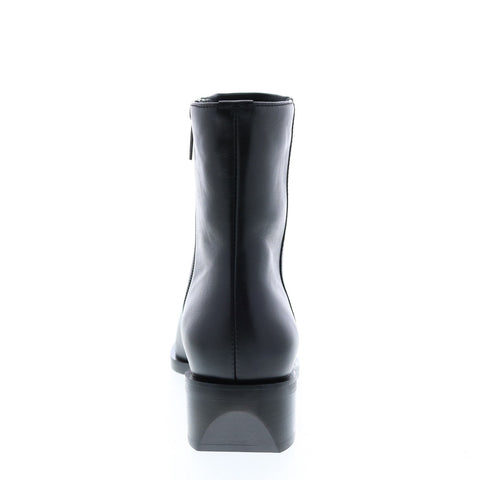 Aquatalia Gwenyth Calf 34L3560-BLK Womens Black Leather Zipper Ankle & Booties Boots