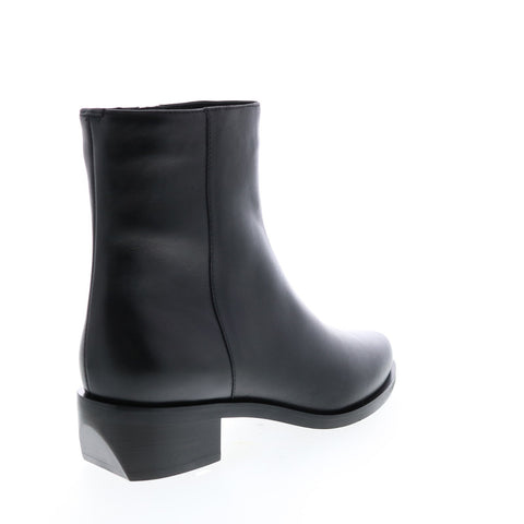 Aquatalia Gwenyth Calf 34L3560-BLK Womens Black Leather Zipper Ankle & Booties Boots