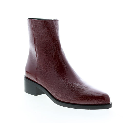 Aquatalia Gwenyth Naplak 34L3561-BOR Womens Red Leather Zipper Ankle & Booties Boots
