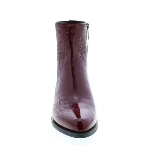 Aquatalia Gwenyth Naplak 34L3561-BOR Womens Red Leather Zipper Ankle & Booties Boots