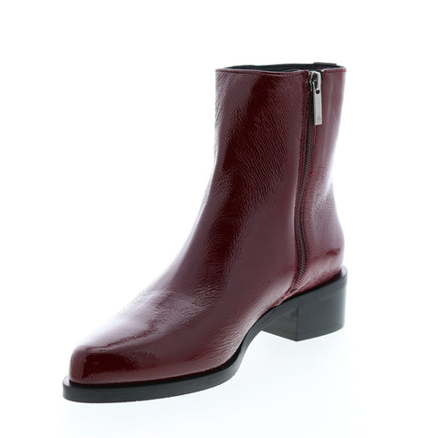 Aquatalia Gwenyth Naplak 34L3561-BOR Womens Red Leather Zipper Ankle & Booties Boots