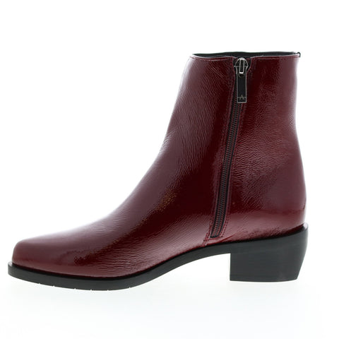 Aquatalia Gwenyth Naplak 34L3561-BOR Womens Red Leather Zipper Ankle & Booties Boots