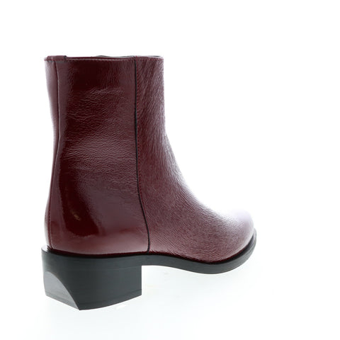 Aquatalia Gwenyth Naplak 34L3561-BOR Womens Red Leather Zipper Ankle & Booties Boots