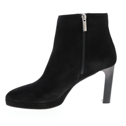 Aquatalia Roxana Dress Suede 34L3600-BLK Womens Black Suede Zipper Ankle & Booties Boots