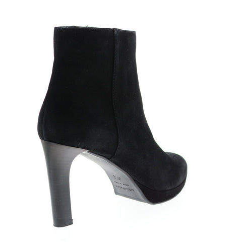 Aquatalia Roxana Dress Suede 34L3600-BLK Womens Black Suede Zipper Ankle & Booties Boots