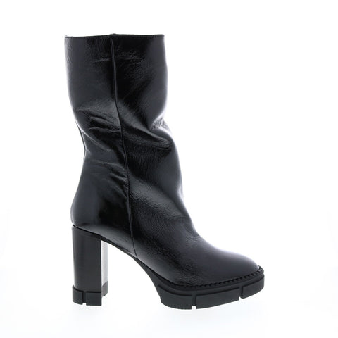 Aquatalia Iana Naplak 34L3705-BLK Womens Black Leather Zipper Casual Dress Boots