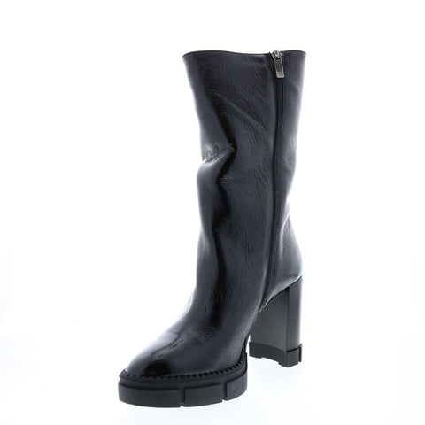 Aquatalia Iana Naplak 34L3705-BLK Womens Black Leather Zipper Casual Dress Boots