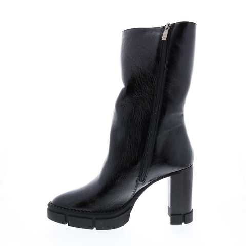 Aquatalia Iana Naplak 34L3705-BLK Womens Black Leather Zipper Casual Dress Boots