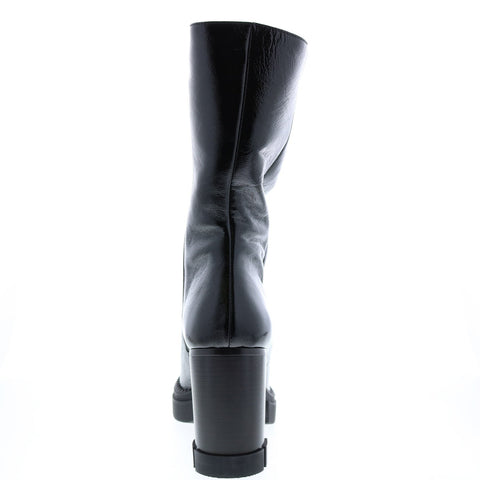 Aquatalia Iana Naplak 34L3705-BLK Womens Black Leather Zipper Casual Dress Boots