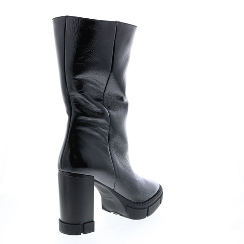Aquatalia Iana Naplak 34L3705-BLK Womens Black Leather Zipper Casual Dress Boots