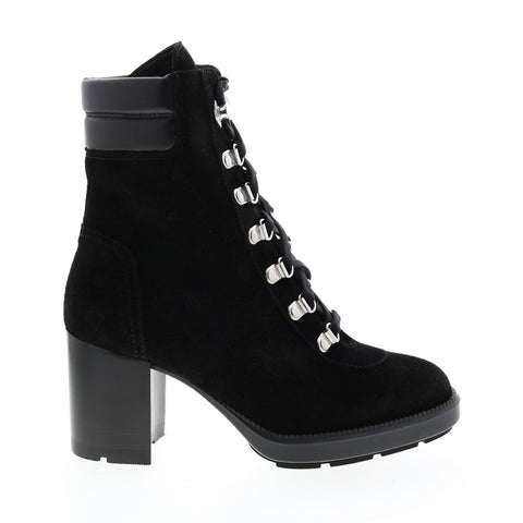 Aquatalia Iriana Suede Calf 34L3712-BBK Womens Black Suede Zipper Ankle & Booties Boots