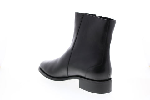 Aquatalia Narina Calf 34L3771-BLK Womens Black Leather Zipper Ankle & Booties Boots