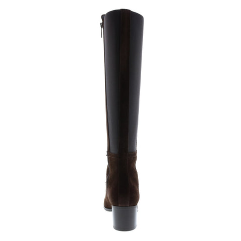 Aquatalia Nova Suede Elastic 34L3780-ESP Womens Brown Suede Zipper Knee High Boots