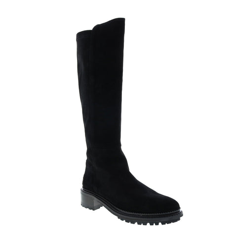 Aquatalia Omara Suede Stretch Suede 34L3791-BLK Womens Black Suede Zipper Knee High Boots
