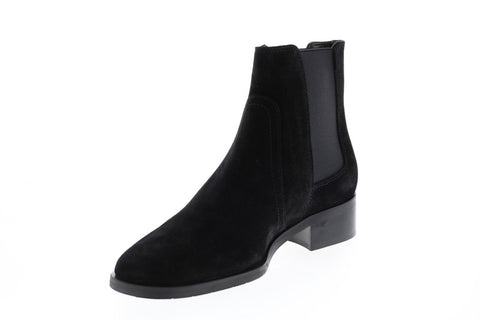 Aquatalia Tamera Suede Elastic 34L3825-BLK Womens Black Suede Chelsea Boots