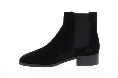 Aquatalia Tamera Suede Elastic 34L3825-BLK Womens Black Suede Chelsea Boots