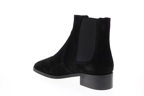Aquatalia Tamera Suede Elastic 34L3825-BLK Womens Black Suede Chelsea Boots