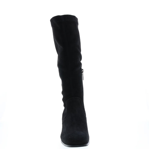 Aquatalia Livia Dr Sde Stetch Sde 34L3895-BLK Womens Black Suede Zipper Knee High Boots