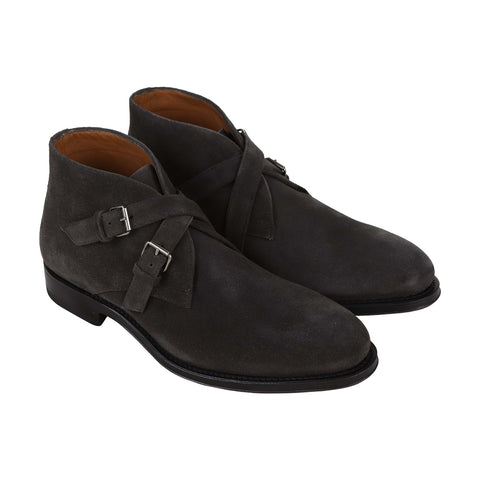 Aquatalia Vaughn Suede Mens Gray Made In Italy Waterproof Chukkas Boots Shoes