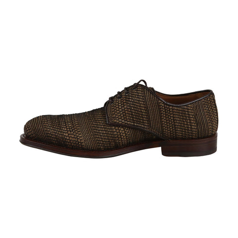 Aquatalia Vance Woven Leather 34M0321 Mens Brown Dress Lace Up Oxfords Shoes