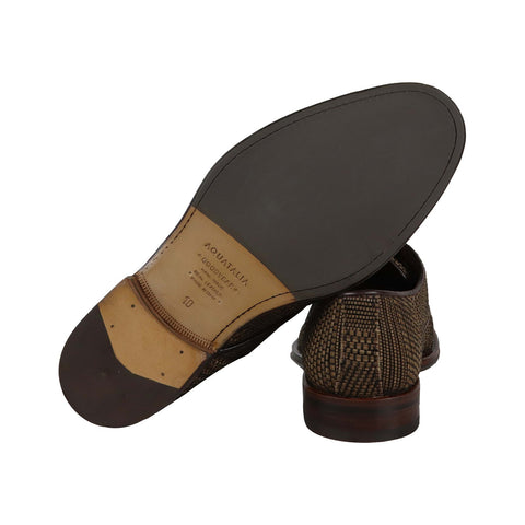 Aquatalia Vance Woven Leather 34M0321 Mens Brown Dress Lace Up Oxfords Shoes