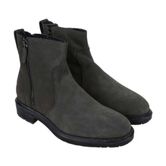 Aquatalia Travis Suede 34M0456 Mens Gray Zipper Casual Dress Boots Shoes