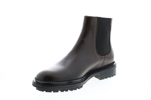 Aquatalia Octavio Calf Elastic 34M0930-DBN Mens Brown Leather Casual Dress Boots