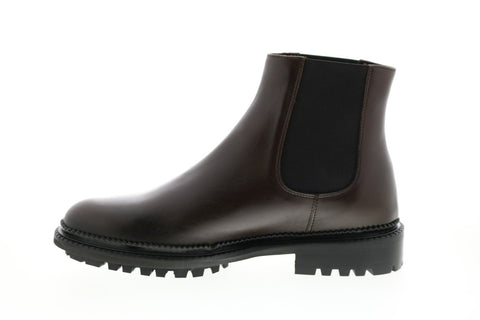 Aquatalia Octavio Calf Elastic 34M0930-DBN Mens Brown Leather Casual Dress Boots