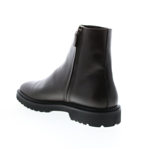 Aquatalia Pasquale Calf 34M0937-DBN Mens Brown Leather Zipper Casual Dress Boots