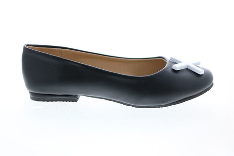 Katy Perry The Hug Kiss 34PK0010-BLK Girls Black Synthetic Ballet Flats Shoes