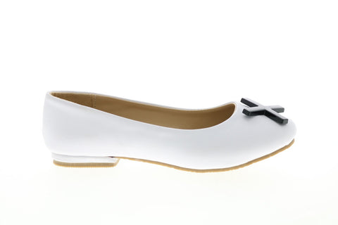 Katy Perry The Hug Kiss 34PK0010-WHT Girls White Synthetic Ballet Flats Shoes