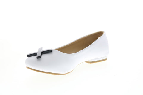 Katy Perry The Hug Kiss 34PK0010-WHT Girls White Synthetic Ballet Flats Shoes