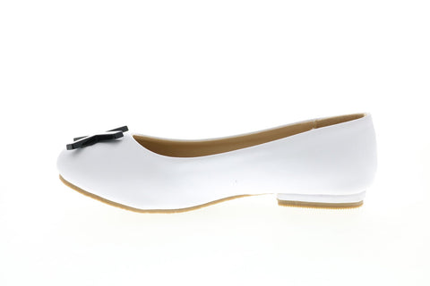 Katy Perry The Hug Kiss 34PK0010-WHT Girls White Synthetic Ballet Flats Shoes