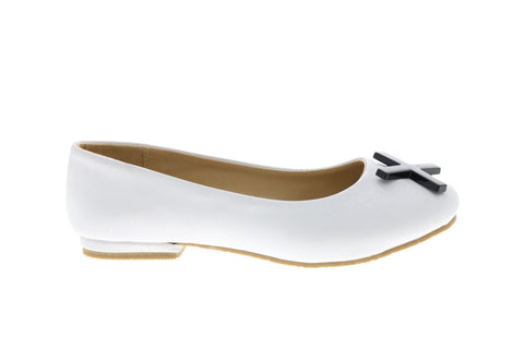 Katy Perry The Hug Kiss 34PK0010-WHT Girls White Synthetic Ballet Flats Shoes