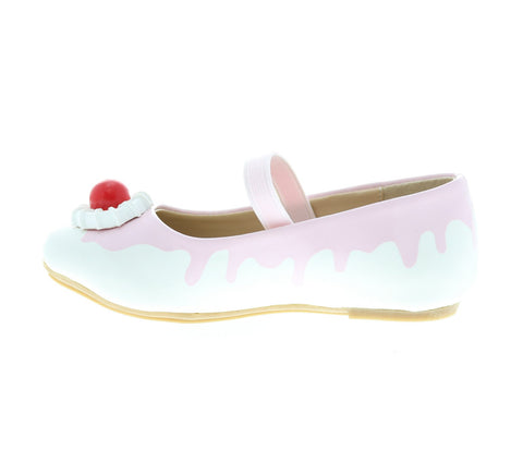 Katy Perry The Whipped Cream Girls White Pink Synthetic Ballet Flats Shoes