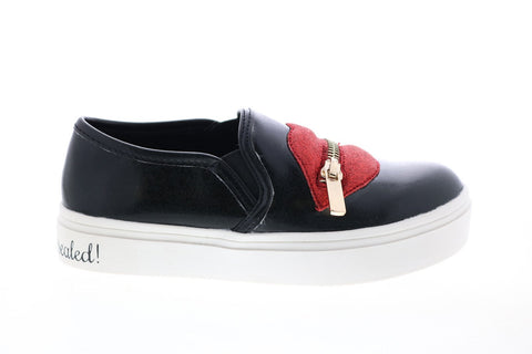 Katy Perry My Lips Are Sealed Girls Black Synthetic Lifestyle Sneakers Shoes