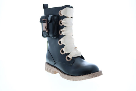 Katy Perry The Lacy Lug Smooth 34PK0030-BLK Girls Black Casual Dress Boots