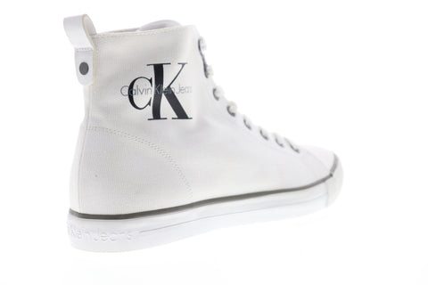 Calvin Klein Arthur 34S0367-WHT Mens White Canvas Designer Sneakers Shoes