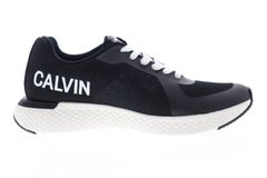 Calvin Klein Amos 34S0584-BLK Mens Black Mesh Low Top Designer Sneakers Shoes