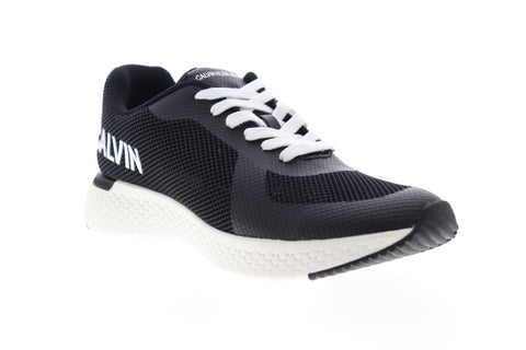 Calvin Klein Amos 34S0584-BLK Mens Black Mesh Low Top Designer Sneakers Shoes