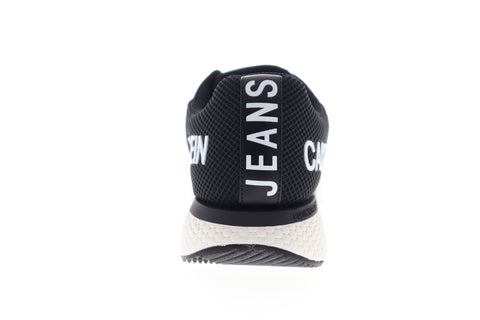 Calvin Klein Amos 34S0584-BLK Mens Black Mesh Low Top Designer Sneakers Shoes