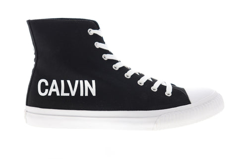 Calvin Klein Iacopo 34S0597-BLK Mens Black Canvas Designer Sneakers Shoes
